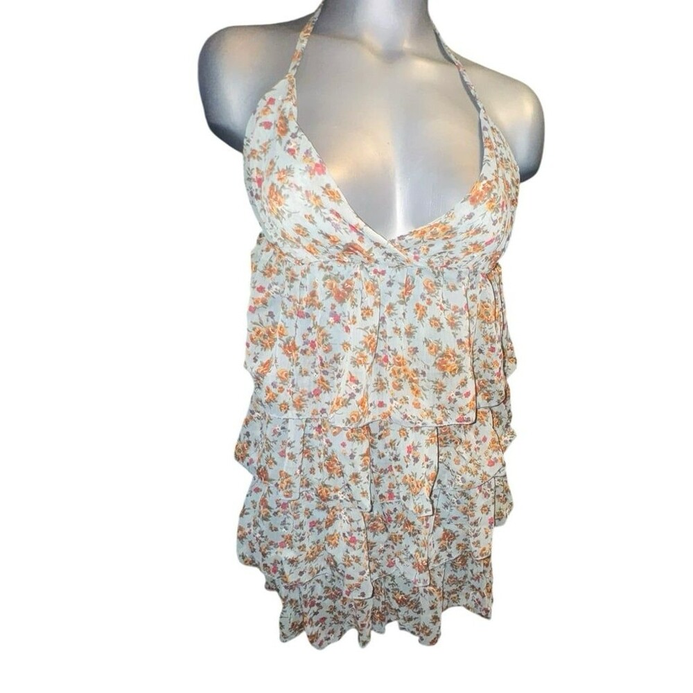 Fiore fashion Blue Floral tier Dress large